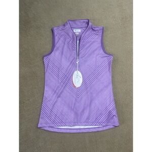 Greg Norman Womens ML75 2Below Sleeveless Polo Golf Shirt  Small Purple Play Dry